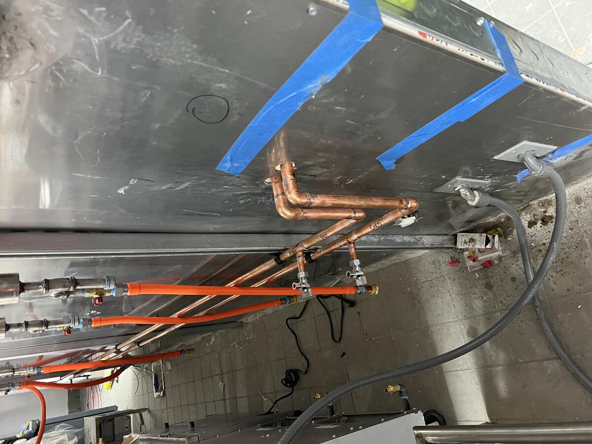 Copper and gas line work